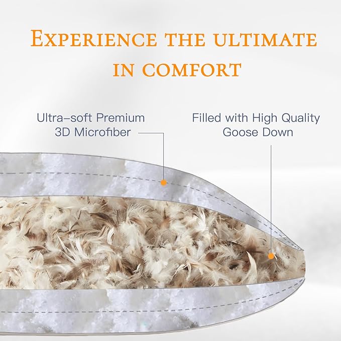 BedTreat White Goose Feather and Down Pillows King Size Set of 2,Luxury Hotel Collection Feather Pillows,Goose Feather & Down Filling,100% Organic Cotton Cover,Firm,Soft for Sleeping,Cooling(18X36)…