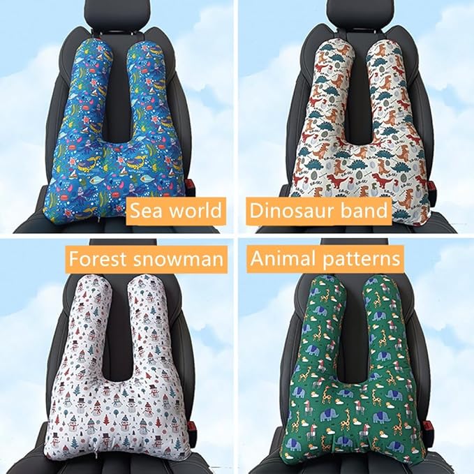 Car Travel Pillow for Kids Adults Soft Neck Pillow Head and Body Support Pillow Breathable Seat Pillow Car Aircraft Travel Pillow Neck Support Pillow Cushion for Long Journey Travel Accessories