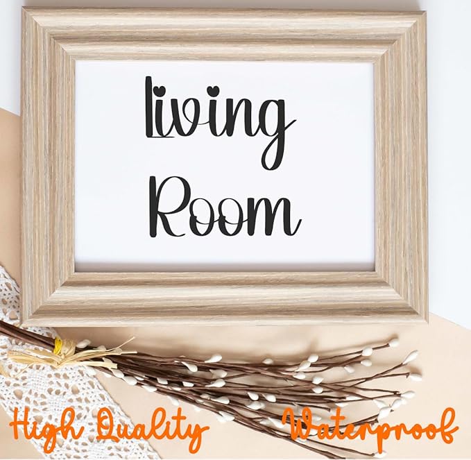 Home Door Sign Stickers - Bedroom Décor - Bathroom Door Sign - Toilet - Kitchen - Living Room (Living Room)