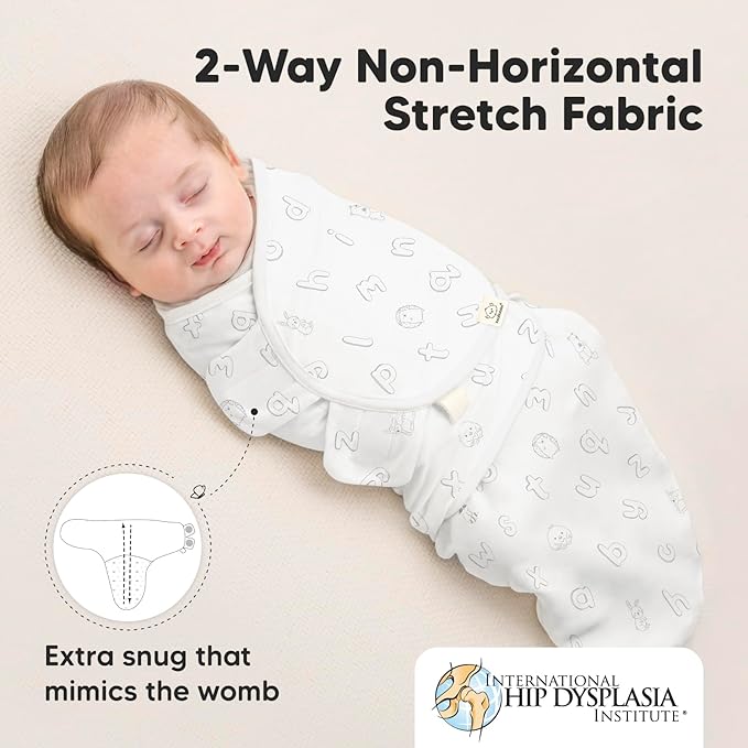 3-Pack Organic Baby Swaddle Sleep Sacks - Newborn Swaddle Sack, Ergonomic Baby Swaddles 0-3 Months, Swaddles for Newborns, Baby Sleep Sack,Baby Swaddle Blanket Wrap,Baby Essentials (ABC Land Rose)
