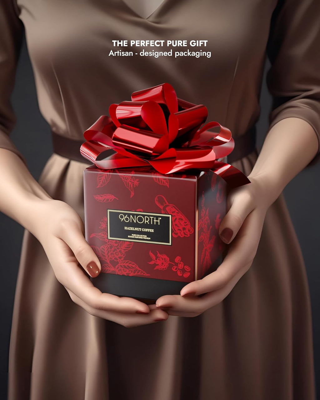 96NORTH | Pure Hazelnut Coffee Candle | 100% Natural Soy Wax | 1-Wick Jar Candle | Natural Fragrance Technology | Non Toxic | Up to 35 Hours Burning Time | Aromatherapy Gift for Men and Women