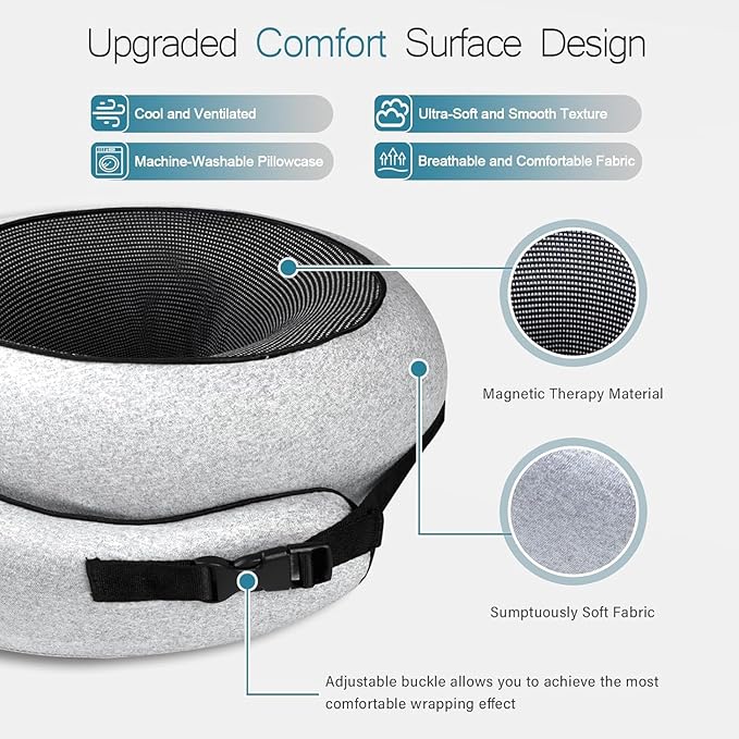 Travel Pillow - 2024 New Travel Neck Pillow, Memory Foam Travel Pillow, Memory Foam Travel Neck Pillow for Airplanes, Travel Neck Pillow, Foam Travel Pillow (Buckle Style)