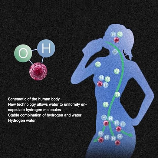 420ml Updated Hydrogen Water Bottle,Portable Hydrogen Rich Water Generator Insulated Cup with PEM SPE Tech, One Bottle with Storage Bag and Hose for Family and Fitness Black