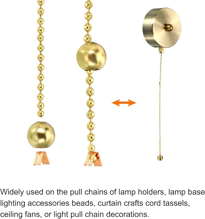 MECCANIXITY Pull Cord Tassels Window Blind Extender Chain Drop Knobs Ball Pull Ends Bronze, for Curtain Blinds Shades Light Ceiling Fan Pull Switch, Pack of 12