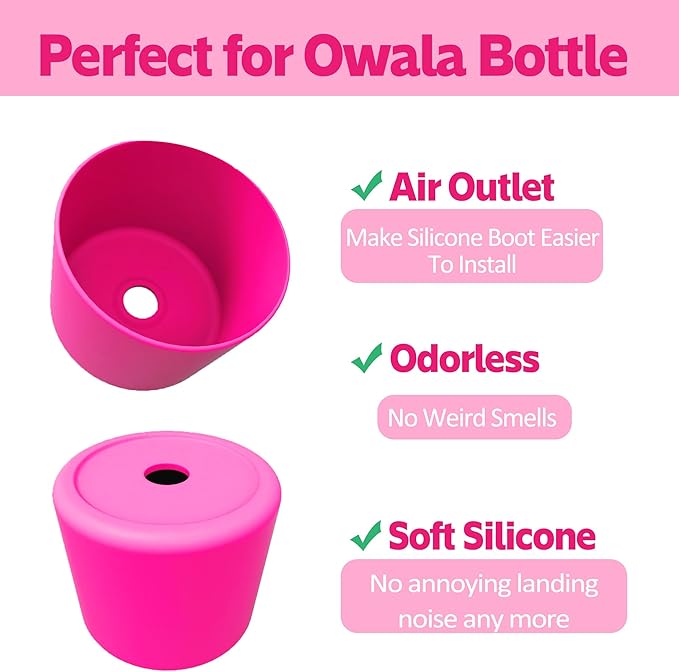 2PCS Silicone Water Bottle Boot for Owala 24oz 32oz 40oz,Anti-Slip Protective Sleeve Bottom Bumper Protector for FreeSip, Twist, and Flip Water Bottles