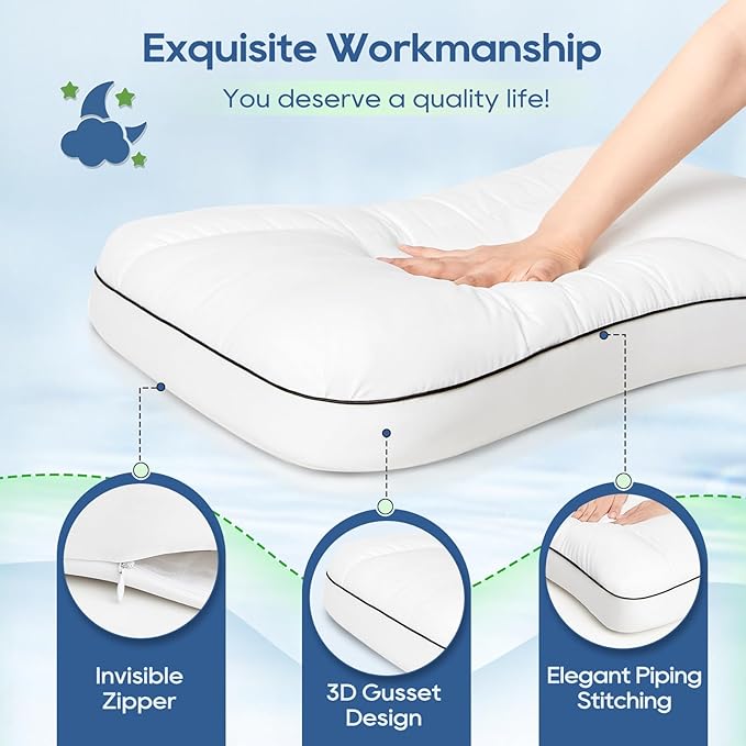 Basic Beyond Cervical Neck Pillow for Neck Pain Relief, 17*25*2.4 Cervical Pillow for Neck Correction, Memory Foam Ergonomic Pillow with Good Neck Support, Orthopedic Pillow for Back and Side Sleepers