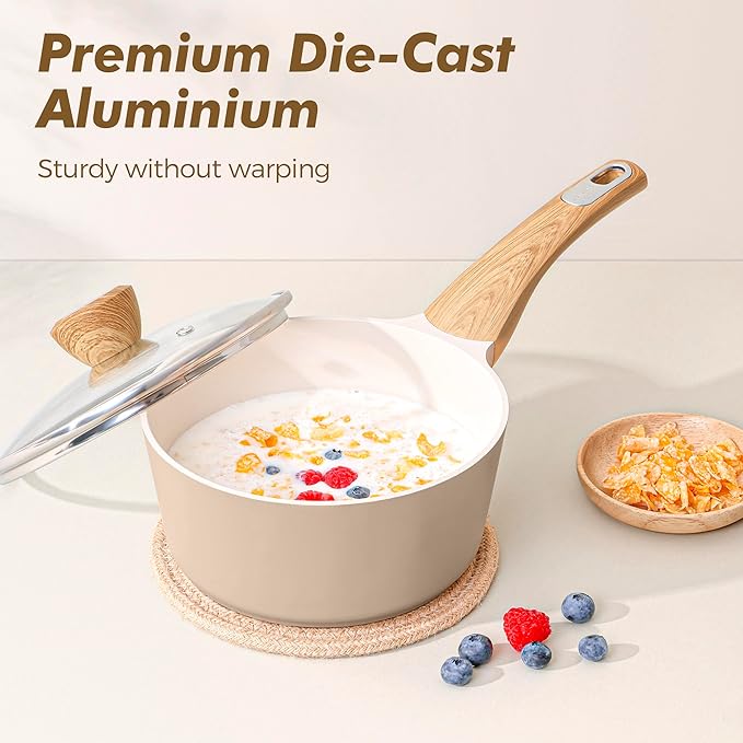 SENSARTE Ceramic Pots and Pans Set Nonstick, Kitchen Cookware Sets, 14-Piece Induction Cookware, 100% Non-toxic Healthy Non Stick Cooking Set, with Frying Pans Set, PFAS PTFE PFOA PFOS Free