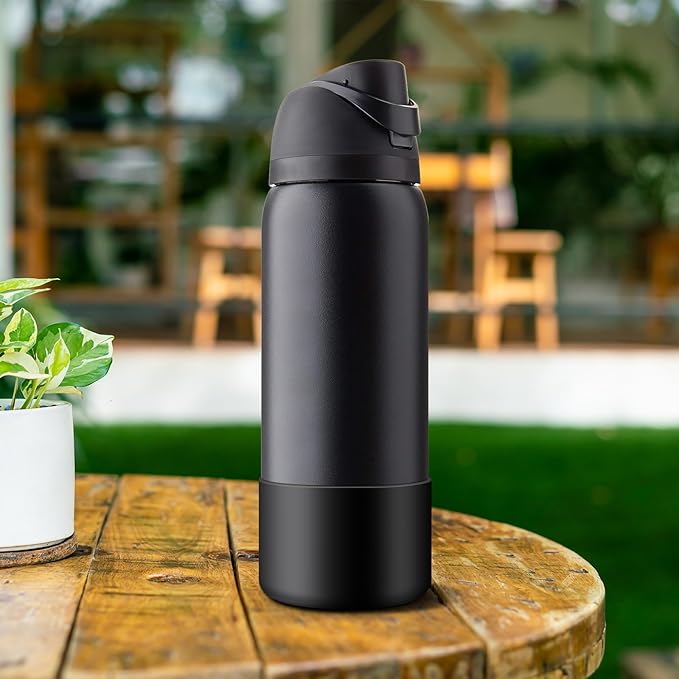 2PCS Silicone Water Bottle Boot for Owala 24oz 32oz 40oz, Anti-Slip Protective Sleeve Bottom Bumper Protector for FreeSip, Twist, and Flip Stainless Steel Water Bottles