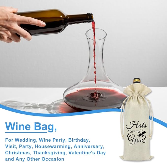 2024 Graduation Gifts Graduation Party Wine Bag Class Of 2024 Graduation Gift Funny Graduation Gifts for Her Him Decorations Burlap Reusable Wine Bottle Bag College High School Masters Graduation Gift