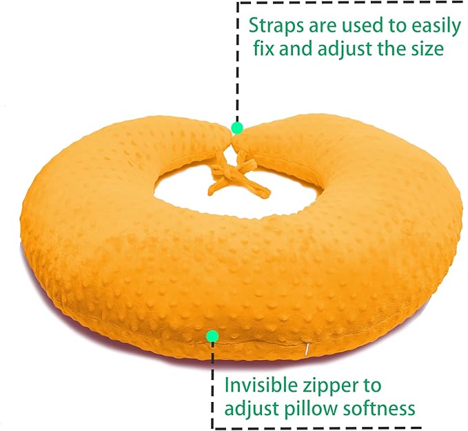 Professional Gaming Pillow for Lap; Arm Rest Pillow Gaming Lap Pillow with Crochet Support - Eliminate Pain in Gaming (Yellow)