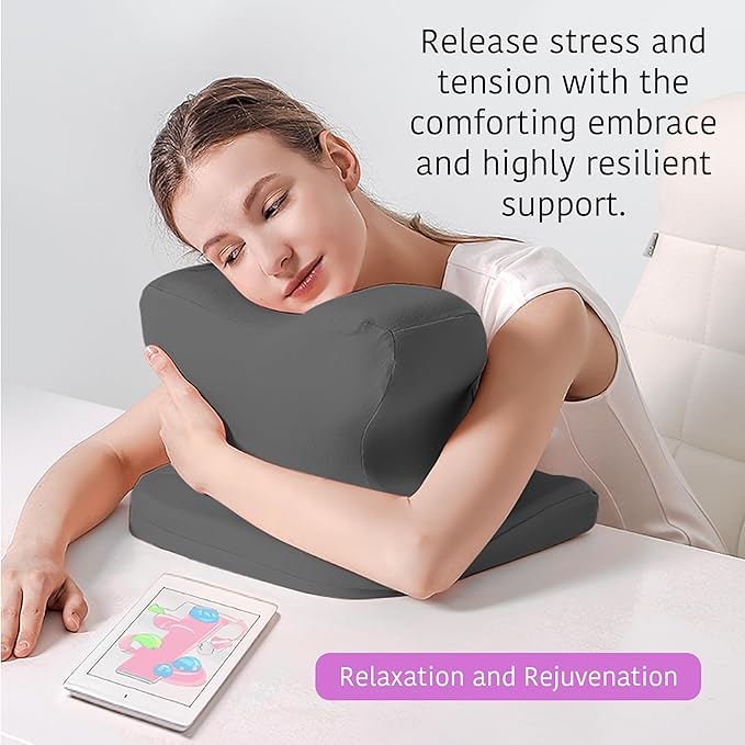 Extra High Desk Napping Pillow, Office Desk Napping Pillow, Neck and Back Support Desk Napping Pillow, Cervical Pillow, Calming Stress Relief Desk Hug Pillow, Ergonomic Memory Foam Napping Pillow