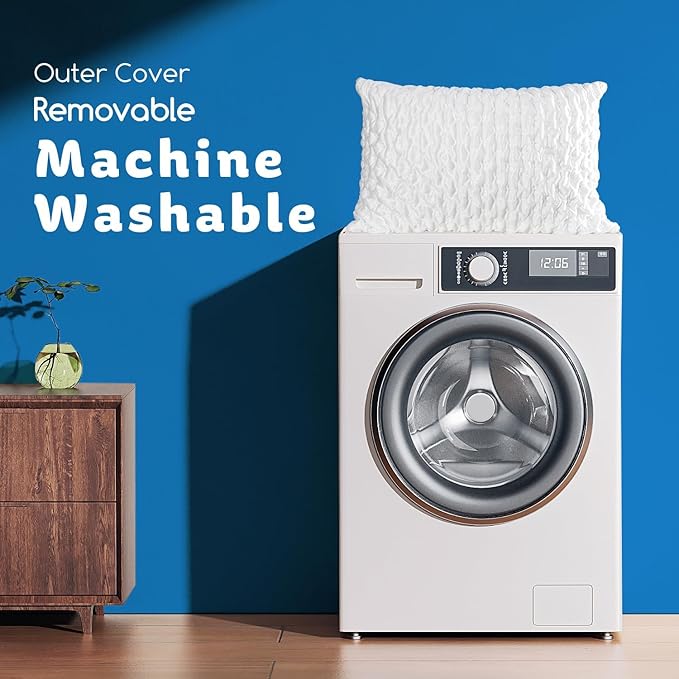 Cooling Side Sleeper Pillow for Neck and Shoulder Pain, Luxury Shredded Memory Foam Curved Bed Pillows for Sleeping Set of 1- Adjustable King Size- Washable Cover Original White