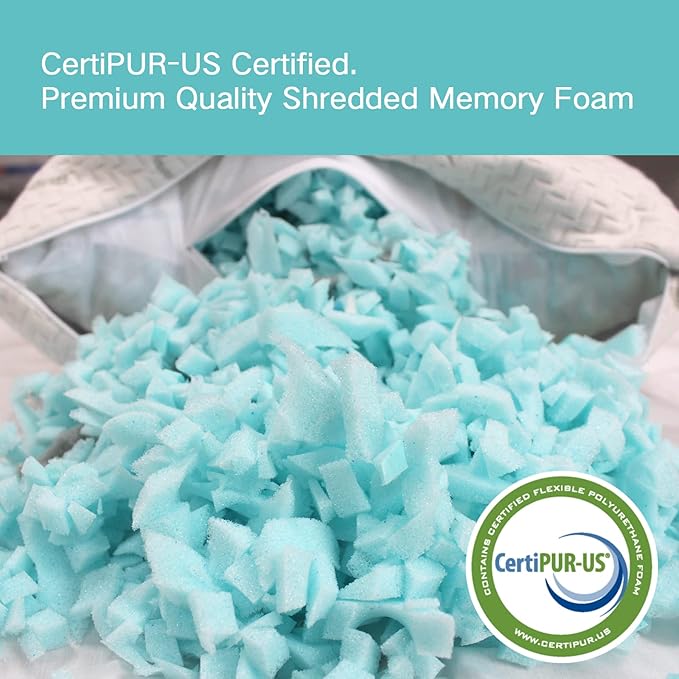 JJDANFILL Rayon Derived from Bamboo Pillow Queen Size Set of 2 - Machine Washable Bed Pillows for Sleeping for Back, Stomach and Side Sleeper - Firm Shredded Memory Foam Pillows 20 * 30in