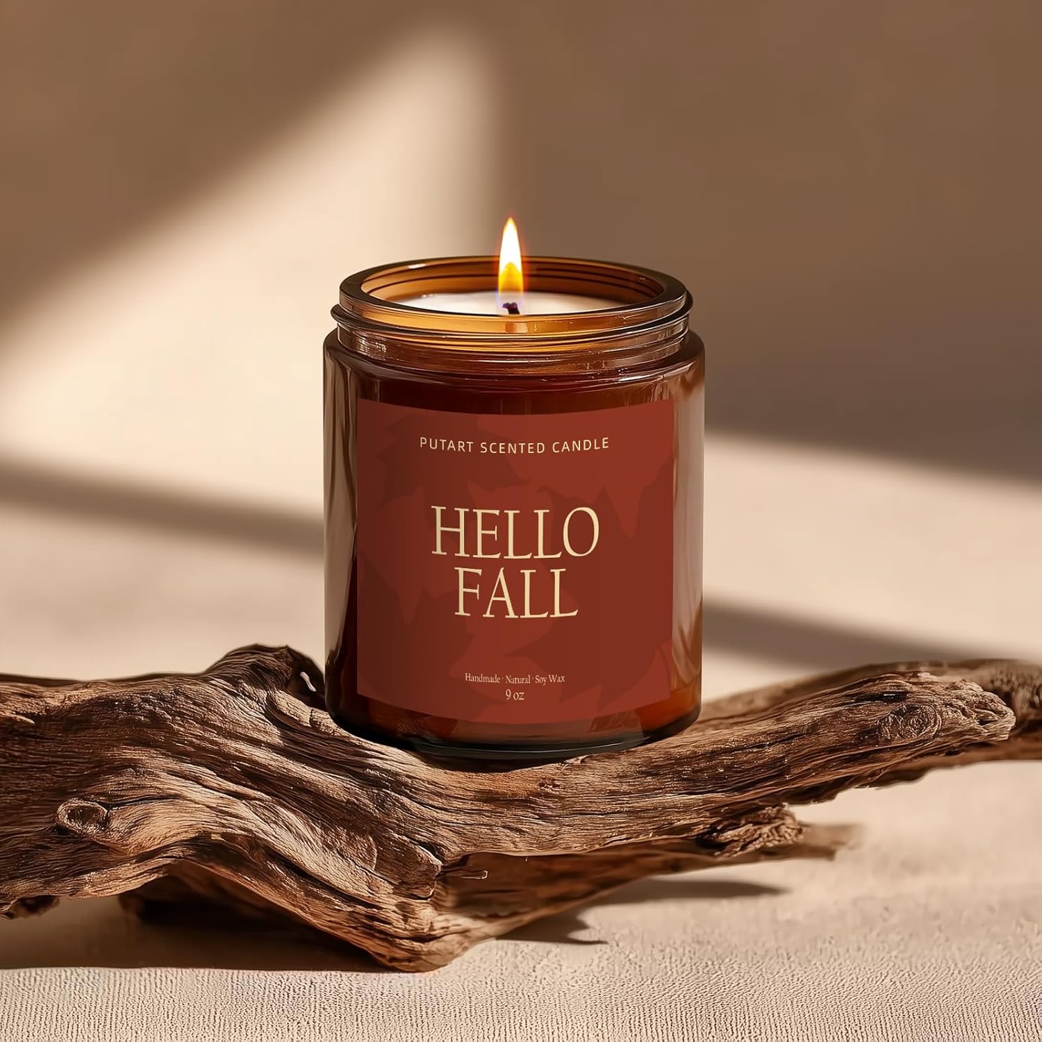 Pumpkin Spice Fall Candles for Home Scented, Natural Soy Wax Aromatherapy Non Toxic Pumpkin Candle with Long Lasting Burn, Halloween Autumn Candle Gifts for House Fragrance Decoration (9oz)