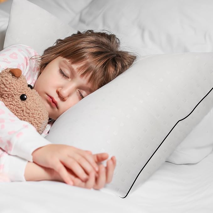 Wansimoo Bed Pillows for Sleeping Standard Size Set of 4,Comfortable Hotel Cooling Pillows 4 Pack, Soft & Support Pillows for Back, Stomach or Side Sleepers