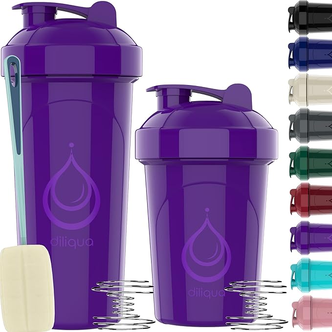 '-2 PACK- 28 oz & 20 oz Shaker Bottles for Protein Mixes | BPA-Free & Dishwasher Safe |small protein shaker bottle | Shaker Cups for protein shakes | Blender Shaker Bottle Pack