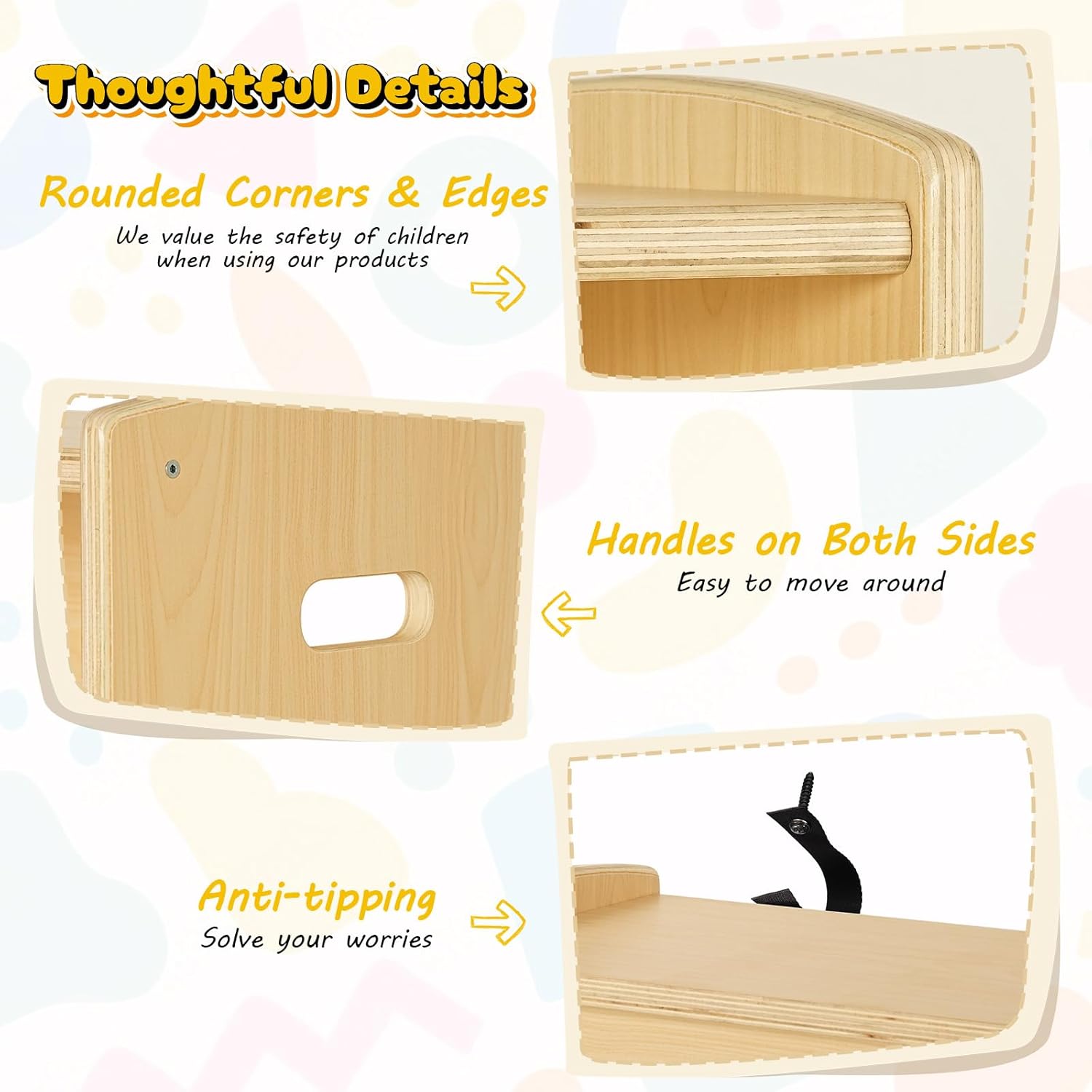 2-Tier Wood Montessori Cabinet for Kids, Toddler Room Book Shelves Toy Organizers and Storage, Small Book Shelf Storage for Baby Children, Furniture of Classroom, Nursery, Playroom