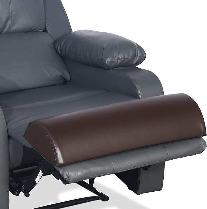 HOMBYS PU Leather Recliner Leg Rest Cushion, Bolster Foot Pillow for Legs, Recliner Foot Pillow, Multipurpose Half Moon Leg Pillow & Back Lumbar Support Cushion for Bed, Chair, Sofa-23"x10"x4"