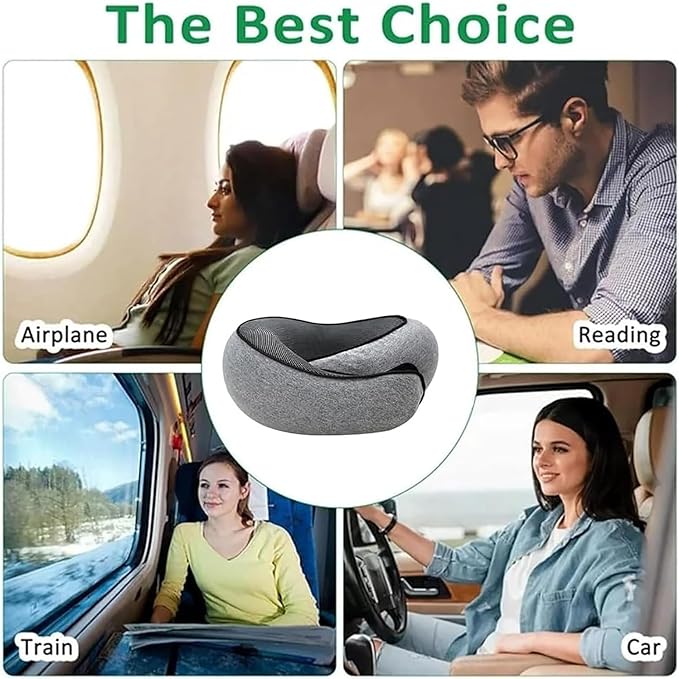 Travel Pillow - 2024 New Travel Neck Pillow, Memory Foam Travel Pillow, Memory Foam Travel Neck Pillow for Airplanes, Travel Neck Pillow, Foam Travel Pillow (with Storage Bag)