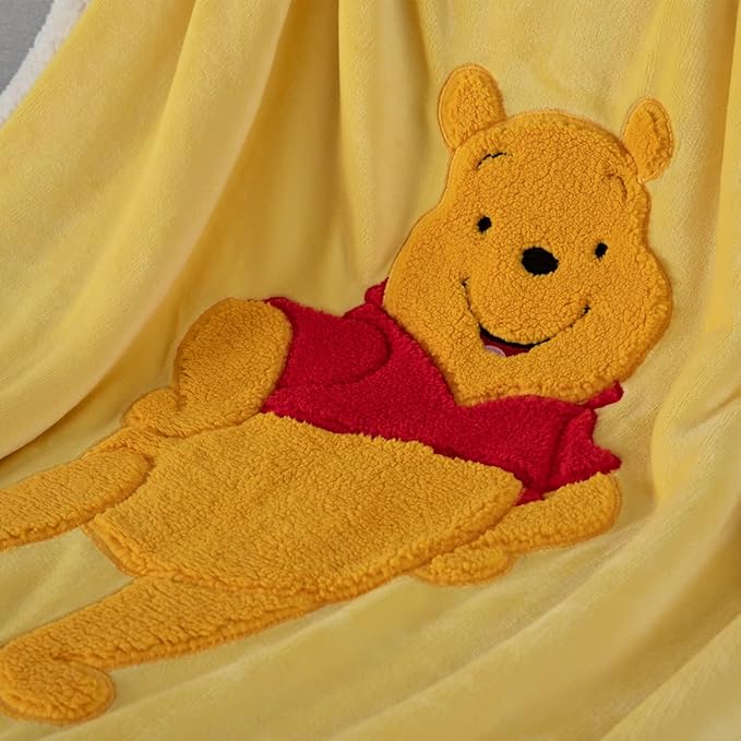 COSUSKET Kids Bear Throw Blanket, 3D Animal Embroidery Sherpa Blanket Girls Boys Gifts