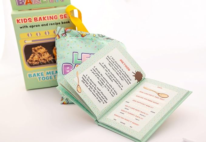 Boxer Gifts Let's Bake It Kids Baking Set | Fun Kids Baking Recipe Book and Apron | Great Gift for Kids