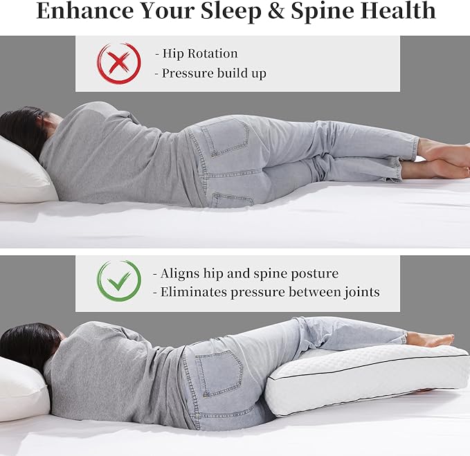 BALAPET Shredded Memory Foam Knee Pillow for Side Sleepers, Pillow Between Legs for Aligns Spine, Supportive Leg Pillow for Pregnancy Relieves Pressure Hip Leg Elevation, 6.5" Height