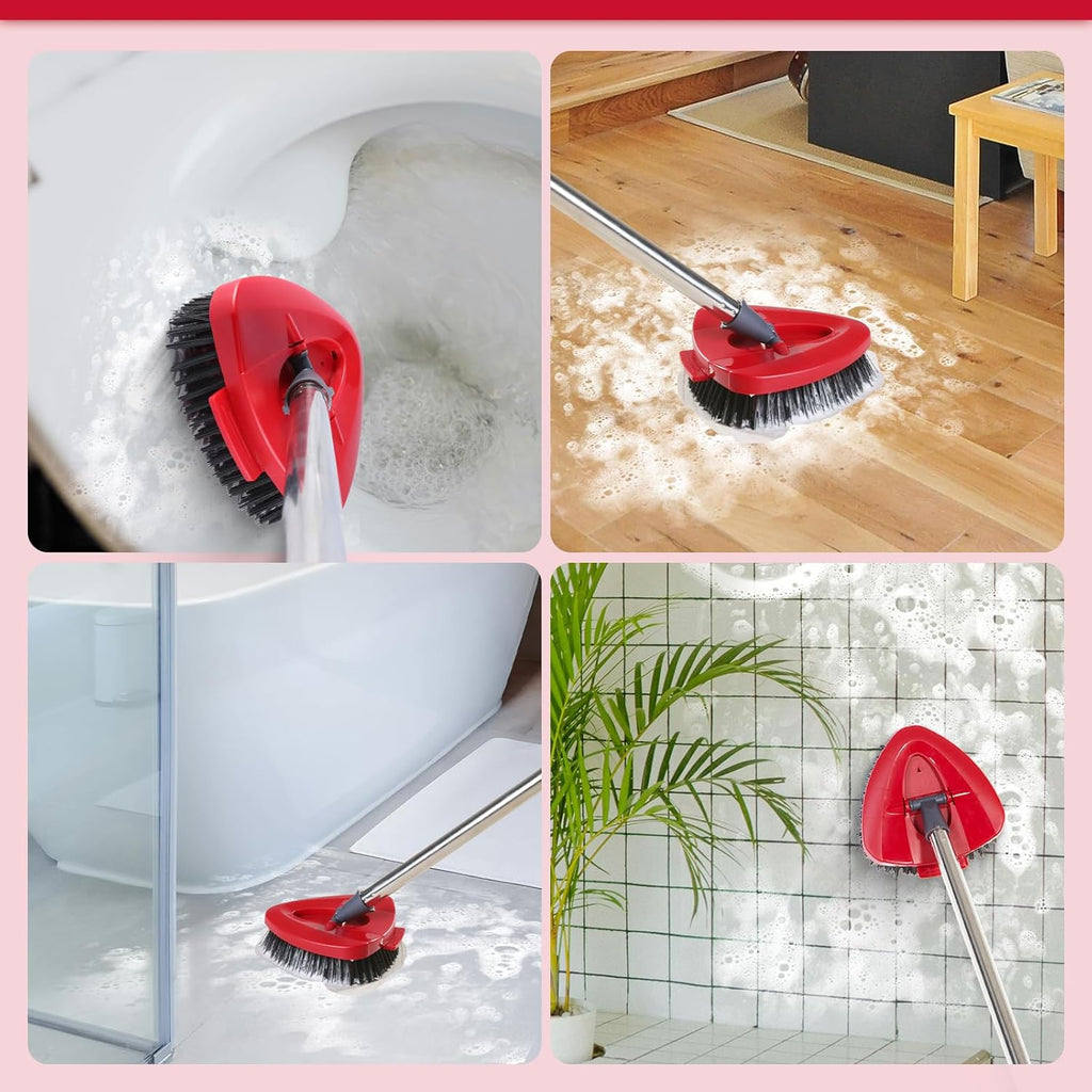 2 Pack Scrub Brush Head Replacement Compatible with O Cedar EasyWring Spin Mop 1-Tank System, Floor Scrubber Head, Shower Scrub Brush with Hard Bristles for Cleaning & Scrubbing