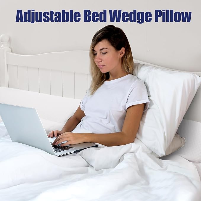 HOMBYS Wedge Pillow Headboard for Bed Gap,Foldable Bed Wedge Gap Filler King Size,Matterss Gap Filler,Multi Functional Bed Crack Pillow, Fill The Gap (0-7") Between Your Headboard and Mattress,White
