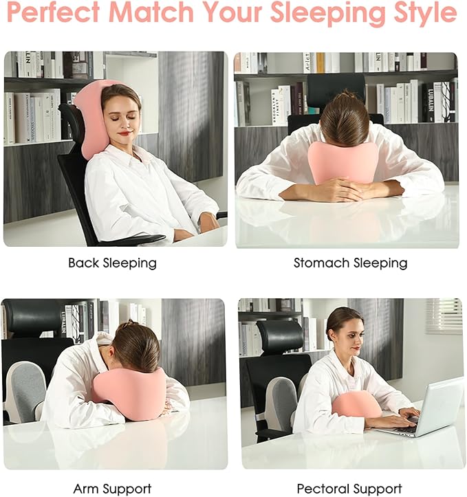 2-in-1 Travel Pillow, Memory Foam U-Shape Airplane Pillow with Storage Bag, Face Down Pillow Relax Arms, Ideal for Long Flight Essentials, Car, Family and Travel Use-Upgraded