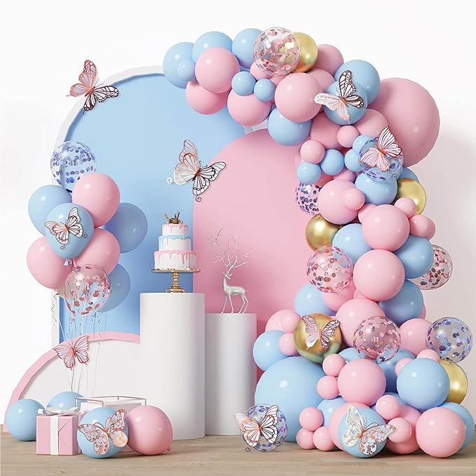 3D Butterfly Wall Decor 3 Sizes 4 Styles, Kurilai 48Pcs Butterfly Decorations Party Birthday Cake Decoration, Removable Wall Stickers for Kids Nursery Wedding Bedroom Room Decor (Rose Gold)