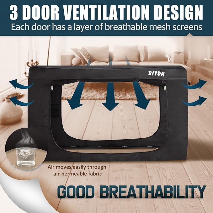 Bed Tent Twin Bed Canopy Tents for Adult - Portable Dream Tent Indoor Sleeping Tents 70% Blackout with 3 Doors Breathable Private Space Tents