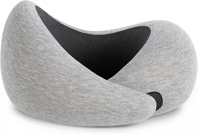 Ostrichpillow Go Neck Pillow - Premium Memory Foam Travel Pillow, 360º Ergonomic Design, Asymmetrical Sides, Travel Bag Included, Washable Modal Cover