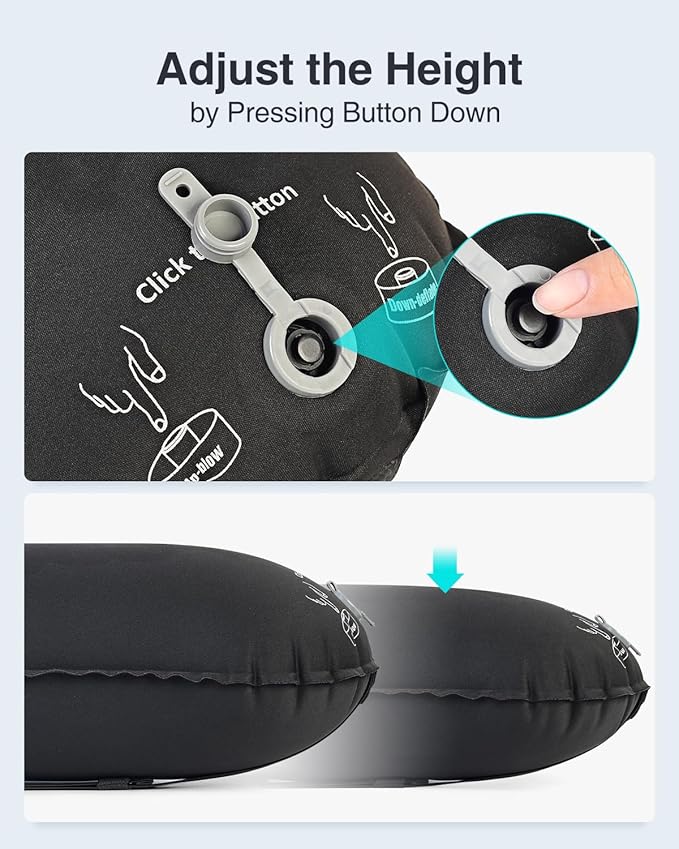 Luxtude Inflatable Lumbar Pillow for Airplane Travel, Lumbar Support Pillow for Office Chair/Car, Self-Inflating Travel Lumbar Pillow Back Support, Lower Back Pillow for Reducing Lumbar Pain