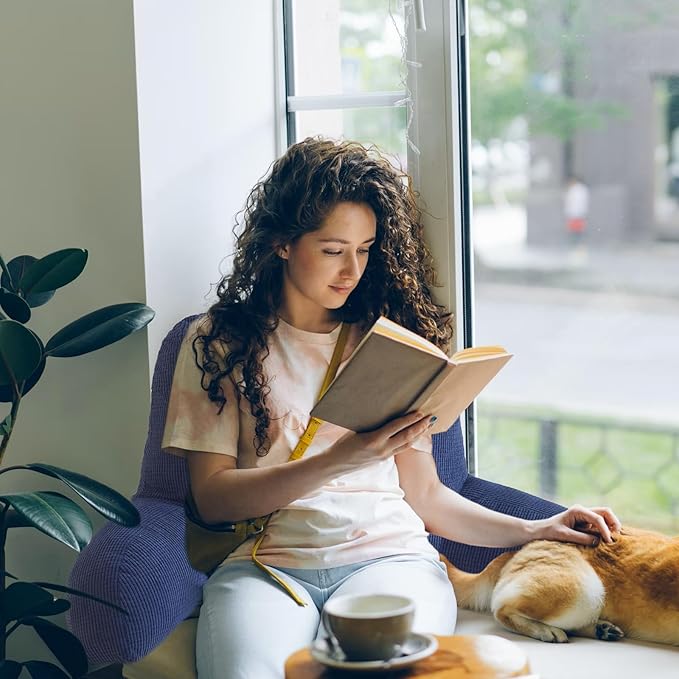 Back Pillow for Bed Sitting Up,Reading Pillow for Sitting in Bed Adult with Arm Pillow,Back Rest Pillow for Sitting in Bed with Pockets,While Gaming,Working,Watching,Large-Navy