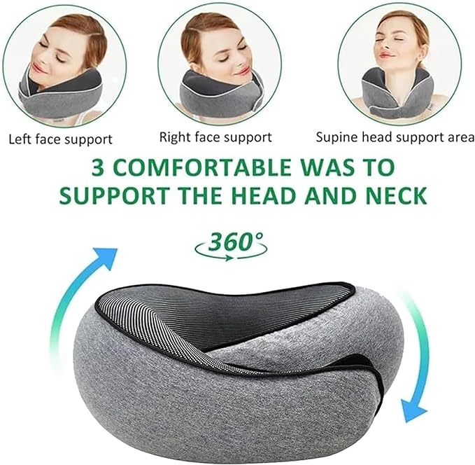 Travel Pillows for Airplanes,2024 New Travel Pillow,Travel Neck Pillow Neck Pillow Airplane Memory Foam Travel Pillow Neck Pillow for Traveling Suitable for Airplanes,Offices and Cars (Light Gray)