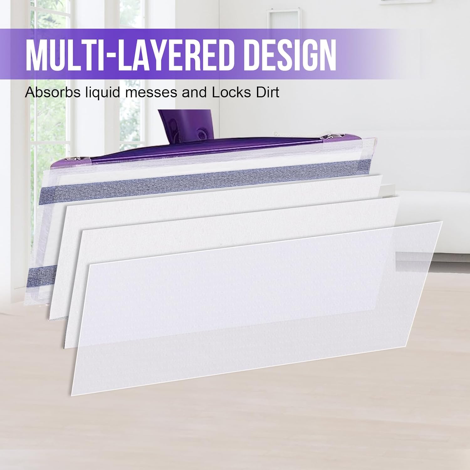 Mopping Pad Refill for Wet Jet Mop, Disposable Multi Surface Wetjet Hardwood Floor Cleaner Spray Mop Pads Refills, Thickness & Absorbent (120)