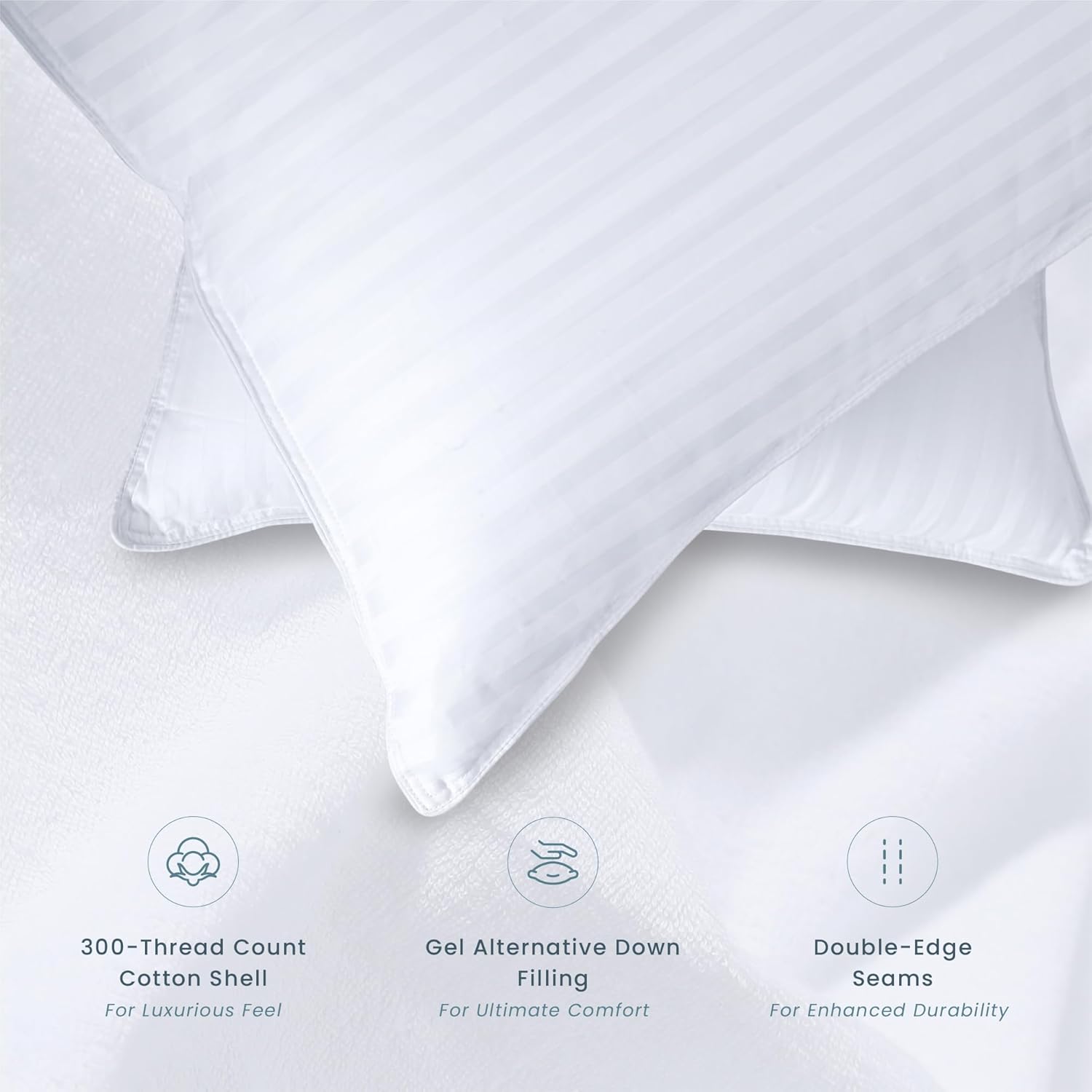 Threadmill Soft Bed Pillows King Size Set of 2 | Down Alternative Cooling Soft Pillows for Sleeping | 20 x 36 Hotel, King Size Pillows 2 Pack for Back, Stomach or Side Sleepers