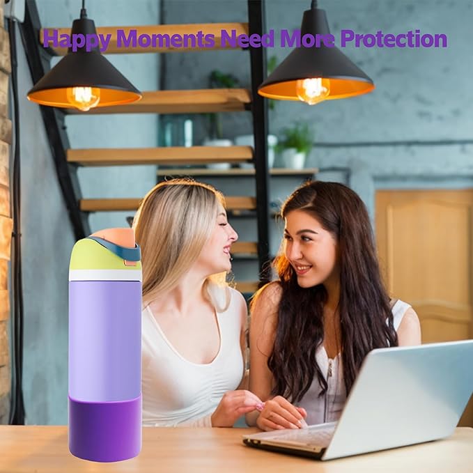 2PCS Silicone Water Bottle Boot for Owala 24oz 32oz 40oz,Anti-Slip Protective Sleeve Bottom Bumper Protector for FreeSip, Twist, and Flip Water Bottles
