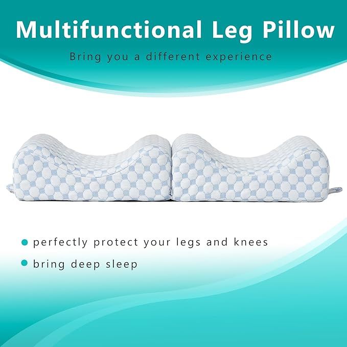 ACCURATEX Knee Pillow for Side Sleepers - Adjustable Leg Pillow for Side Sleeping,Cooling Gel Memory Foam Knee Pillows for Hip Pain,Leg Support Pillow for Sciatica Back Knees Joints Pain Relief