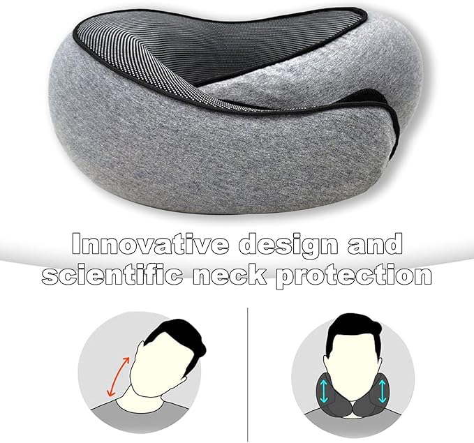 Travel Pillow - 2024 New Travel Neck Pillow, Memory Foam Travel Pillow, Memory Foam Travel Neck Pillow for Airplanes, Travel Neck Pillow, Foam Travel Pillow (with Storage Bag)