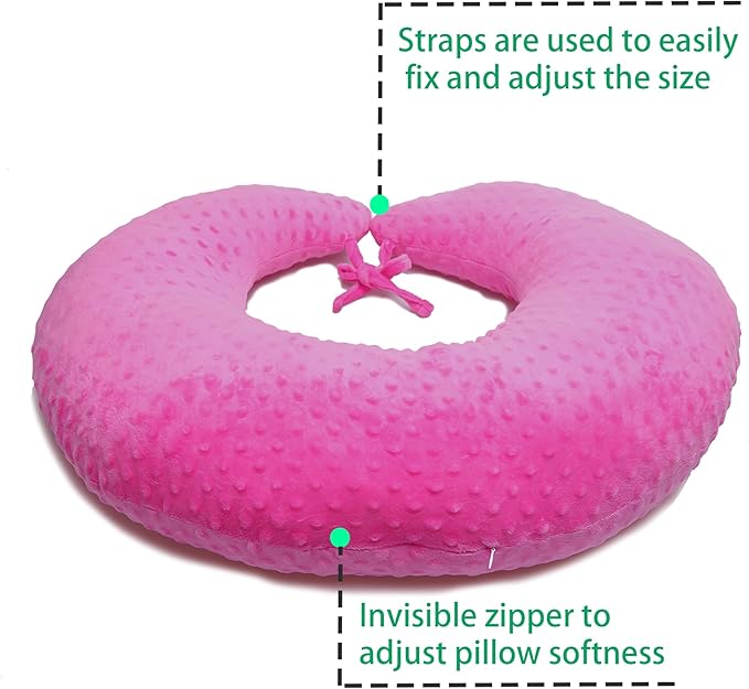 Professional Gaming Pillow for Lap; Arm Rest Pillow Gaming Lap Pillow with Crochet Support - Eliminate Pain in Gaming (Rose Red)