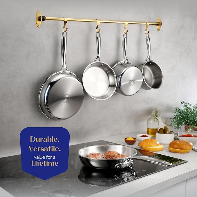 Legend 14 pc Copper Core Stainless Steel Pots & Pans Set | Pro Quality 5-Ply Clad Cookware | Professional Chef Grade Home Cooking, All Kitchen Induction & Oven Dishwasher Safe | PFOA, PTFE & PFOS Free