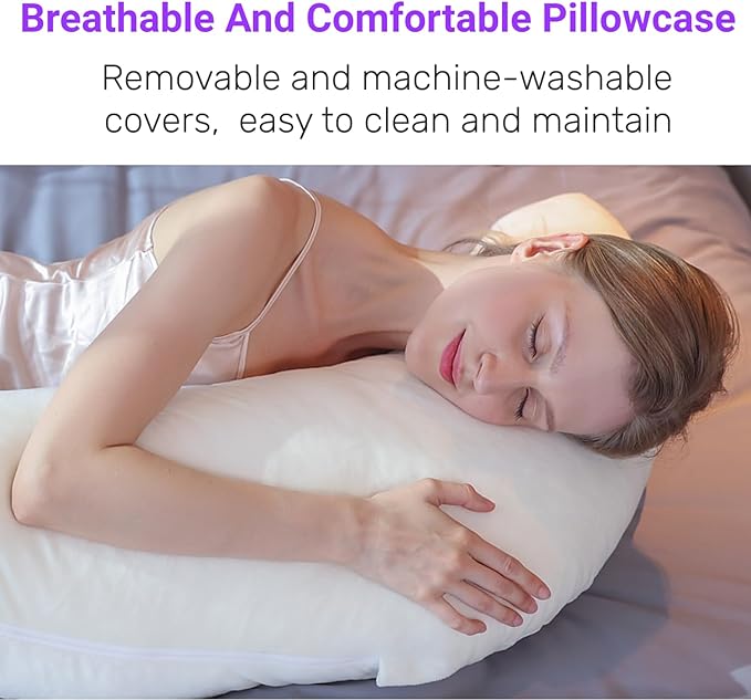 Swan Pillow Full Body Pillow,60 Inch Side Sleeper Pillows for Adults,Maternity Pillow for Pregnant Women with Velvet Cover, White