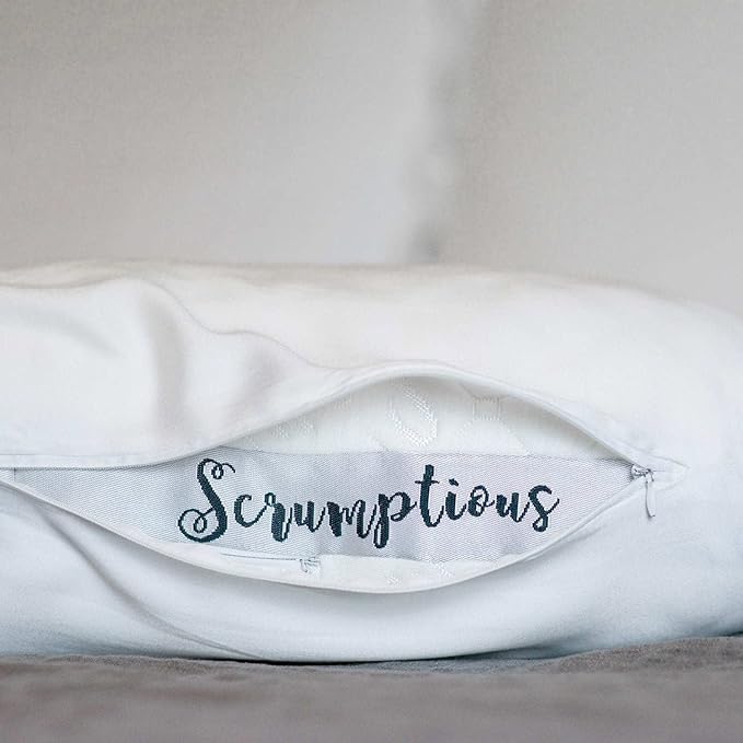 Honeydew Queen Side Pillow Case - Fits The Scrumptious and Essence Curved Pillows for Side Sleeping - Comfortable and Soft Cooling Viscose Made from Bamboo Fabric - Queen Size (Powdered Sugar White)