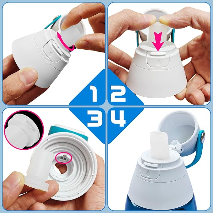 4-Pack Mouthpiece Replacement for Brita Water Bottle With brush, Bite Valve Replacement Parts Compatible with Brita Filter Water Bottles & Brita Stainless Steel Water Bottle (white)