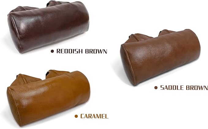 BOWERBIRD Genuine Leather Recliner Head Pillow-Head and Neck Pillow-Headrest Cushion for Neck Pain Relief and Cervical Support