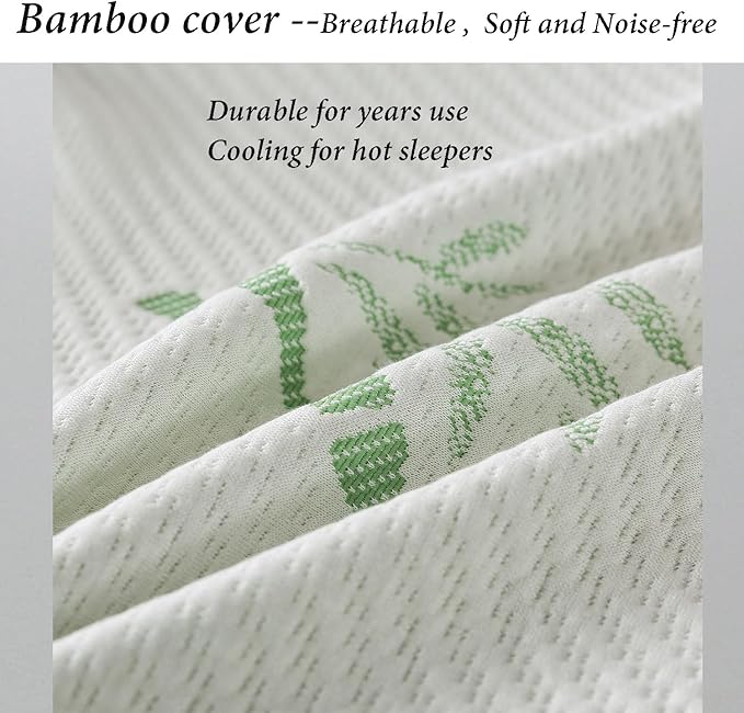 Shredded Memory Foam Pillows Set of 1, Cooling Zippered Breathable Memory Foam Bed Pillow for Sleeping 1 Pack, Queen Size Firm Pillow Gel for Neck Support, Hotel Quality Rest Pillow 20" x 30" Queen