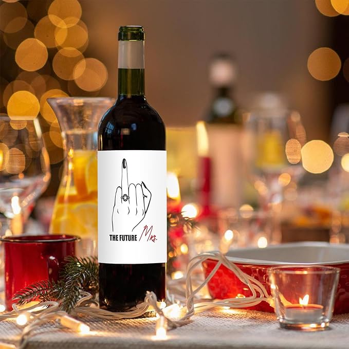 24 Pcs Funny Engagement Wine Label Engagement Wine Bottle Stickers The Future Mrs Wine Bottle Labels Engagement Gift for Couples Newly Her Him Engagement Party Decorations