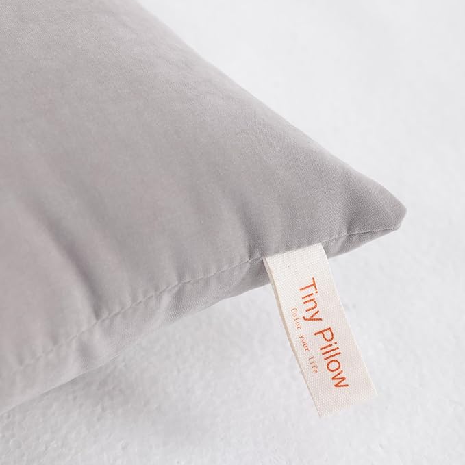 NTBAY Tiny Pillows, Down Alternative 7"x11" Microfiber Mini Pillows for Travel, Pets, Soft Machine Washable Small Pillows for Neck, Wrist, Lumbar and Knee, Light Grey