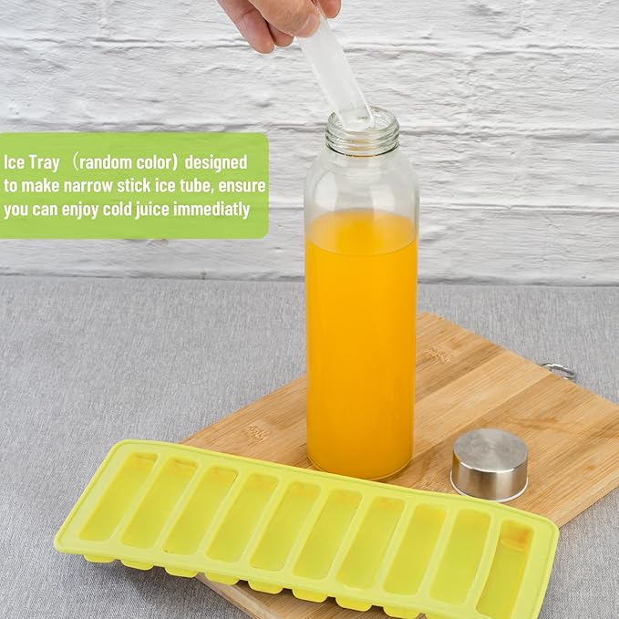 Glass Juice Bottles with Lids for Juicing 24 oz, Reusable Clear Glass Water Bottles with Stainless Steel Airtight Cap for Refrigerator, 100% Leak Proof, BPA Free, ECO Friendly, Set of 10